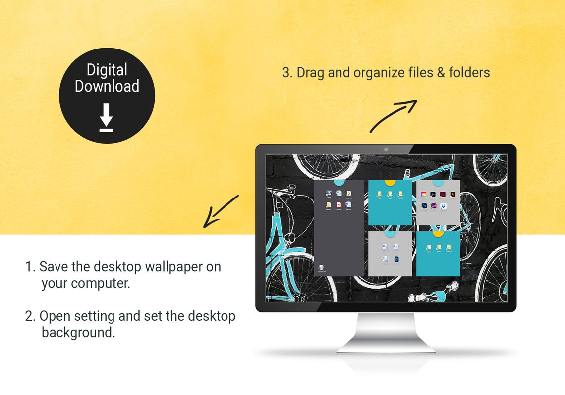 Desktop Organizer Desktop Wallpaper Digital Download - Etsy Singapore
