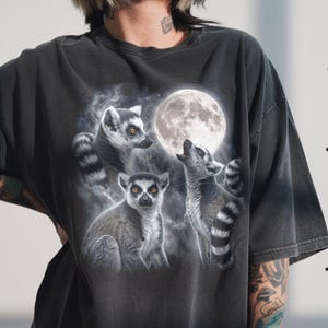 Comfort Colors® Tre Lemur Månskjorta, Ringsvansad Lemur, Maki, Madagaskars djurliv