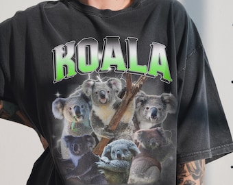 Vintage Koala Shirt, 90s Bootleg Graphic, Zoo Animal Top, Gift for Her