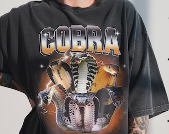 Vintage Cobra Shirt, 90s Bootleg Graphic Tee, Snake Lover Gift, King Cobra T-Shirt