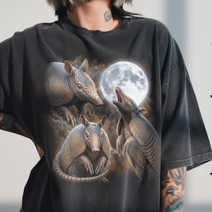 Comfort Colors® Three Armadillo Moon Shirt, Funny Texas Gift, Tactical Possum, Vintage 90s