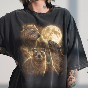 Camiseta Comfort Colors® Three Hyrax Moon, divertida camiseta de elefante primo, regalo retro de los 90 para Dassie