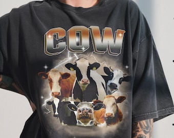 Vintage 90s Animal Blue Jeans State Fair Cow T-shirt Size XL - Etsy