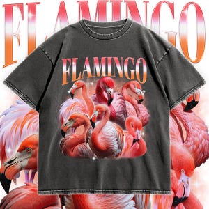 Flamingo Graphic T-Shirt, Retro Flamingo Design Tee, Cute Flamingo Shirt, Unisex Flamingo Lover Gift, Cool Pink Flamingo Print Shirt for Him