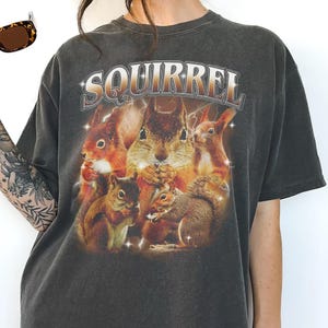 Vintage Squirrel Shirt, 90s Bootleg Graphic, Cottagecore Top, Funny Rodent Gift image 3