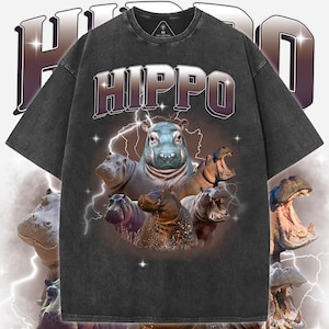 Funny Hippo Graphic T-Shirt: Vintage Wildlife Tee