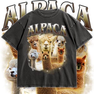 Vintage Alpaca Graphic T-Shirt: Funny 90s Y2K Oversized Tee