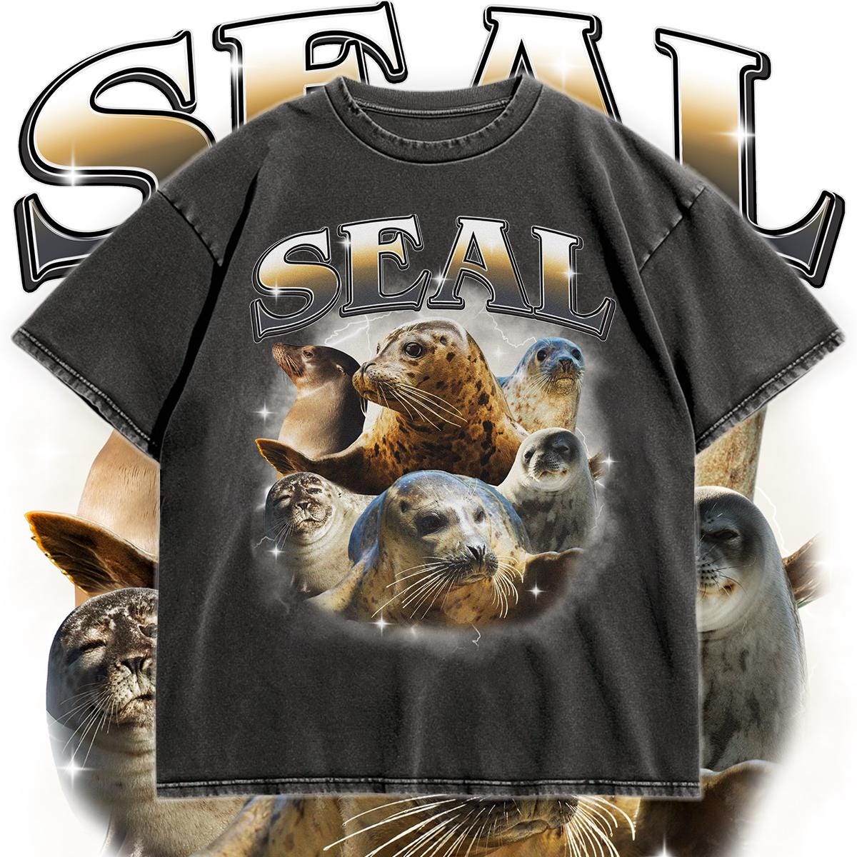 Vintage Seal T-Shirt: Funny Ocean Animal Graphic Tee