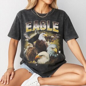 Vintage Eagle Shirt, 90s Bootleg Graphic Tee, Bald Eagle Gift, Wildlife T-Shirt image 2