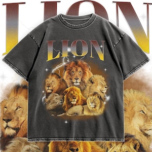 Lion Graphic Shirt, King of Jungle Tee, Big Cat Safari Shirt, Vintage Lion T-Shirt, Wildlife Animal Tee, Gift for Lion Lover