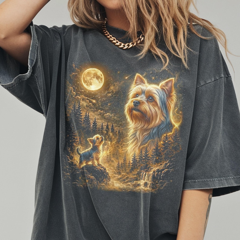 Comfort Colors® Yorkshire Terrier Howling Moon Shirt, Funny Yorkie ...