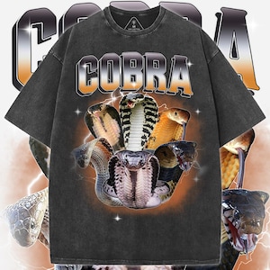 Vintage Cobra Graphic T-Shirt: Gothic Serpent Tee, Reptile Lover Gift