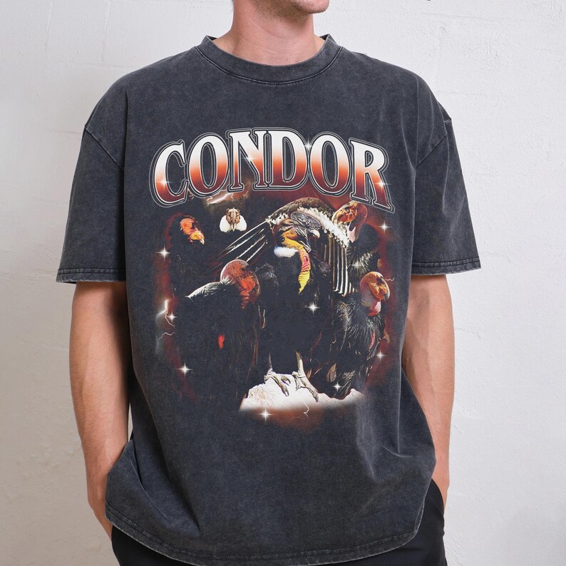 Vintage Condor Shirt, 90s Bootleg Graphic Tee, Bird of Prey Gift ...