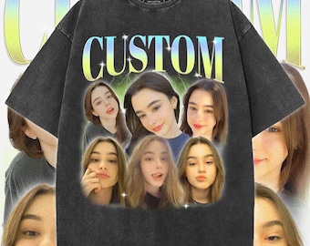 Custom Photo Graphic Acid Wash Tee: 90s Bootleg Style