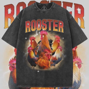 Vintage Rooster Graphic T-Shirt: Funny Farm Animal Tee