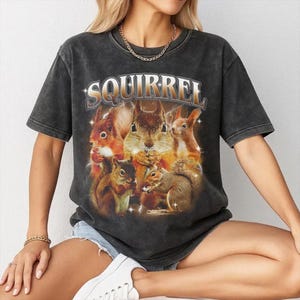 Vintage Squirrel Shirt, 90s Bootleg Graphic, Cottagecore Top, Funny Rodent Gift image 4