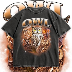 Vintage Owl Graphic T-Shirt: 90s Y2K Forest Bird Tee