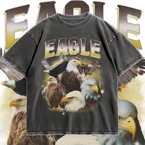 Eagle Graphic T-Shirt, Retro Bald Eagle Design Tee, Cool Animal Shirt, Unisex Eagle Lover Gift, Majestic Eagle Print for Men & Women