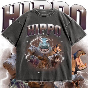 カバグラフィックTシャツ、レトロなカバデザインTシャツ、かわいいカバシャツ、ユニセックスの動物愛好家ギフト、男性と女性向けのクールなカバプリントシャツ