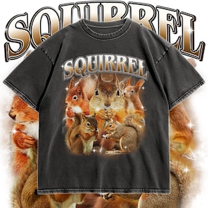 Vintage Squirrel T-Shirt - Cute Woodland Animal Graphic Tee, Nature Lover Shirt, Forest Creature Apparel, Adorable Squirrel Design