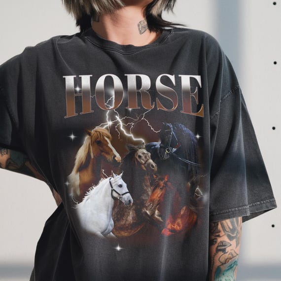 Vintage Horse Shirt, 90s Bootleg Graphic Tee, Equestrian Gift, Horse Girl T-Shirt