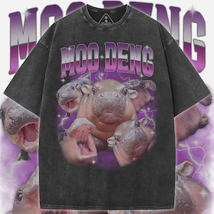 Acid Wash Baby Hippo T-Shirt: Retro 90s Graphic Tee