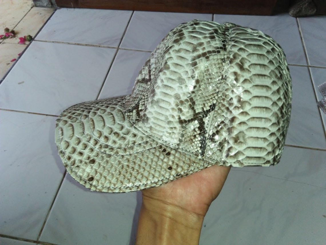 Genuine Python Leather Hat Natural | Etsy