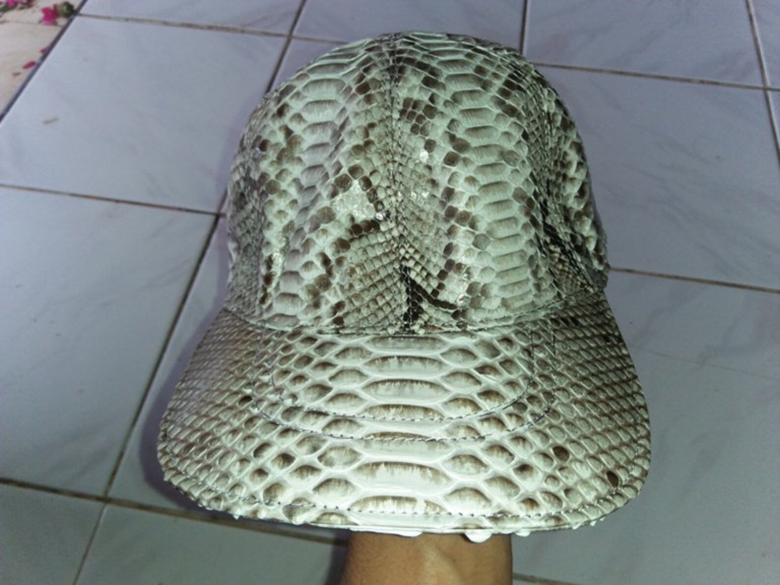Genuine Python Leather Hat Natural | Etsy