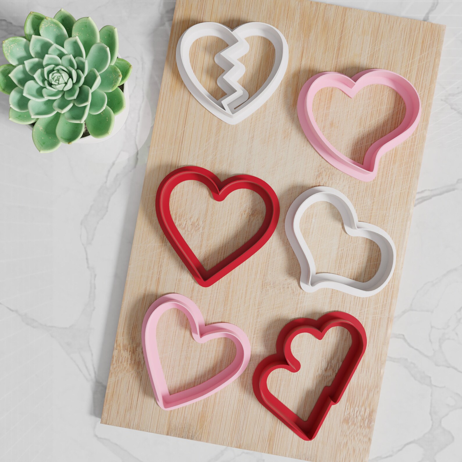 Heart Cookie Cutters. Set of 6 Unique Heart Cookie Cutters. Etsy