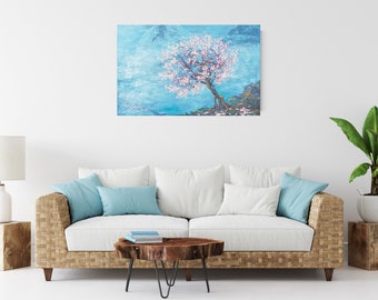 Cherry blossom wall art on canvas abstract cherry blossom printable wall art