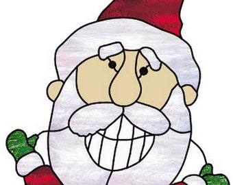 Silly Santa Stained Glass Pattern