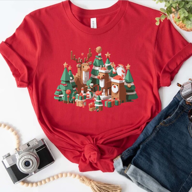 Christmas Deer Shirt, Retro Deer Shirt, Cute Deer Christmas Tshirt