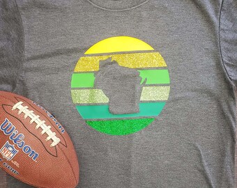 Wisconsin Sports Tee Shirt, Packers, Brewers, Badgers