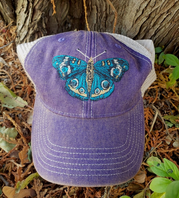 Trucker hat, Butterfly, Moth, Outdoors hat, Khaki hat, Northwoods, Fashionable hat, Vintage style hat, Unisex adult hat, Gift idea