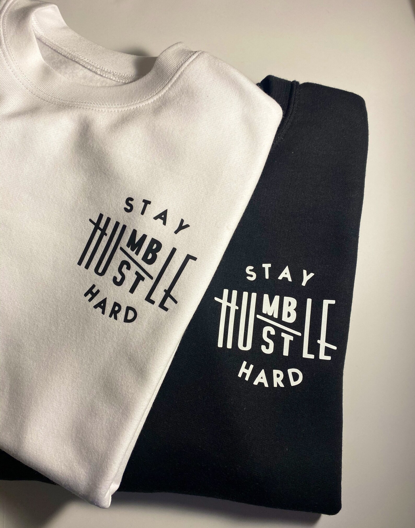 Felpa comoda per adulti Stay Humble Hustle Hard BW / Front & | Etsy