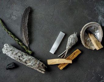 Barra de salvia blanca para purificación: paquete para ceremonias de purificación (10-12,5 cm)