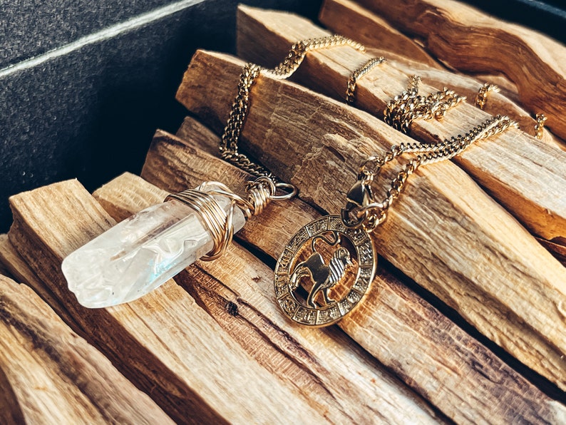 pure power clear quartz crystal neckless zodiac jewelry personalized gift