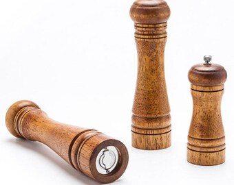 10/'/' Salt Pepper Grinder Seasoning Mill Wooden Handheld Cooking Kitchen