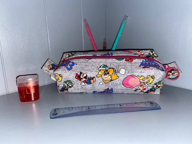 Trousse à Crayons Rectangulaire avec Anses et Doublure Fermeture Glissière - Super Mario 3