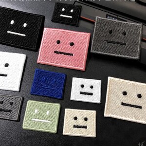 emoji patch square smile cartoon patch/ iron on patch/Embroidered patch /iron on patches/Sew on patch