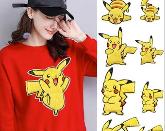 fluff embroidery patch /Pikachu patch Embroidered patch /Iron on Applique patch/funny Sew on patch/iron on Badge/patch for coat jeans hoodie