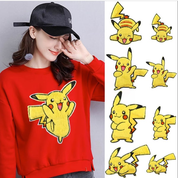 Pikachu Aufnäher gestickt / gestickte Applikation / Aufnäher zum Aufbügeln!