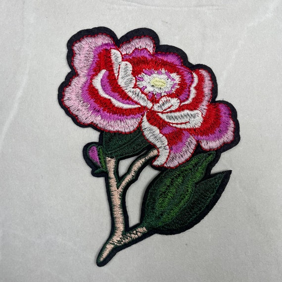 Flower Patch Flower Back Patch Flower Embroidered Patch Large