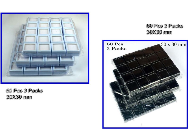 6 Packs White /& Black Plastic Put Box 120 Pcs30 mm For Diamond Exhibition Case Stock Clearance