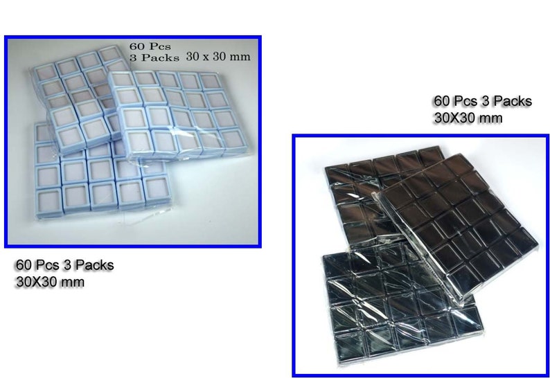 6 Packs White /& Black Plastic Put Box 120 Pcs30 mm For Diamond Exhibition Case Stock Clearance