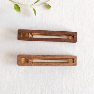 Large size rectangle wooden open hair clips, alligator wood hair clip, wood Barrette, Boho,  hair pin, gift for girl