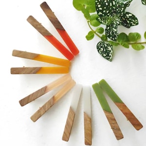 1pc Wooden& Resin Hair Clips, Hair pin, wood Barrett, Boho, Alligator  Acrylic clip for women/ Green, pink, light grey, orange, Mango yellow