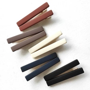 1pc Minimalist Acrylic hair clips | Morandi Matte color | Duckbill clips| Black, Navy blue, Ivory, Taupe, Redwood