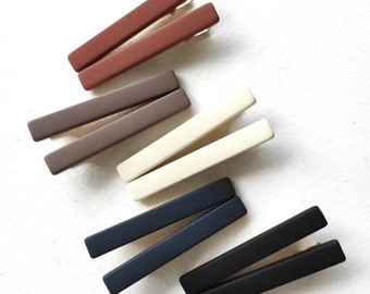 1pc Minimalist Acrylic hair clips | Morandi Matte color | Duckbill clips| Black, Navy blue, Ivory, Taupe, Redwood