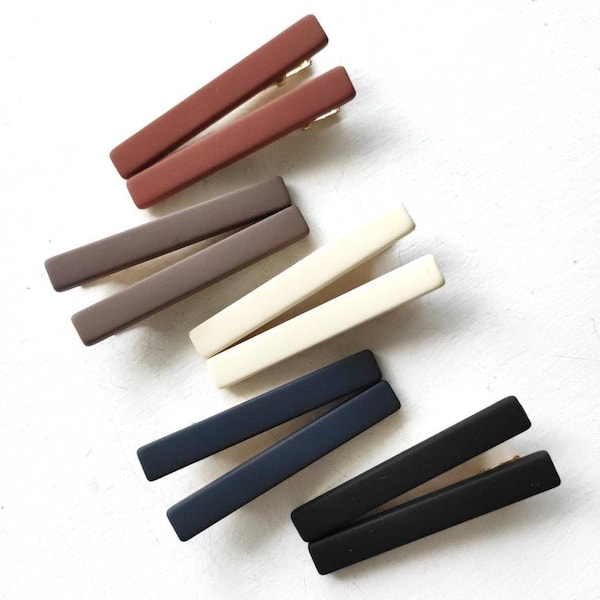 1pc Minimalist Acrylic hair clips | Morandi Matte color | Duckbill clips| Black, Navy blue, Ivory, Taupe, Redwood